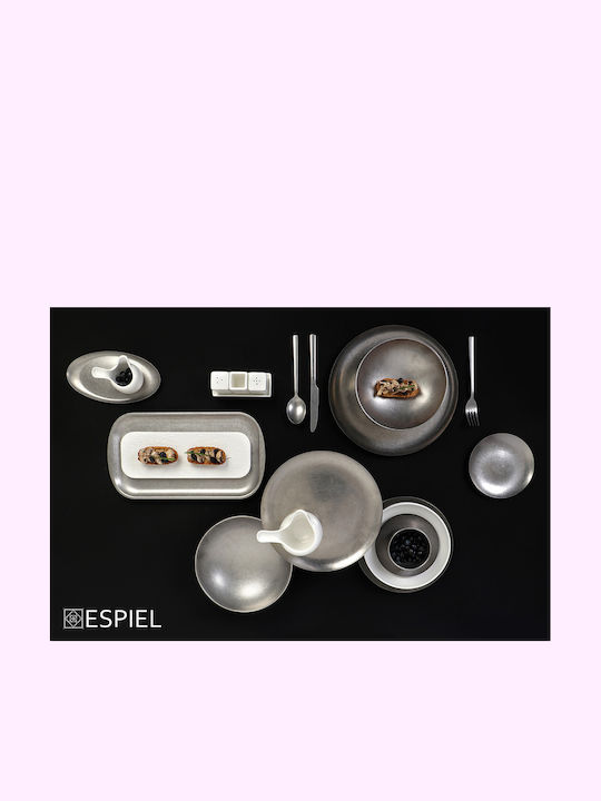 Espiel Snow Plate Soup Triangle Inox Gray 30x30cm