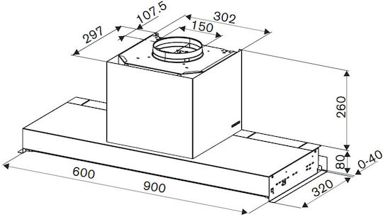 Bertazzoni Απορροφητήρας Καμινάδα 60cm Inox