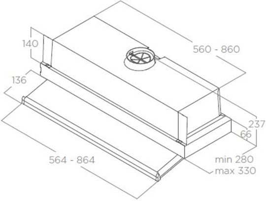 Elica CIAK 2.0 S GR/A/90 Ventilation Mechanism 90cm Inox