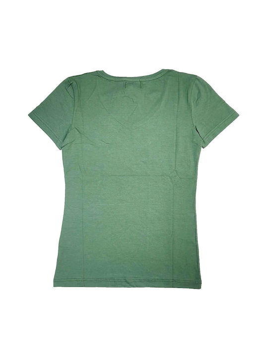 Paco & Co Women's T-shirt with V Neckline Pistachio