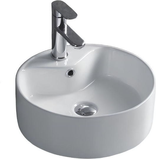 Inter Ceramic Επικαθήμενος Νιπτήρας Πορσελάνης 46.5x46.5x17cm Λευκός