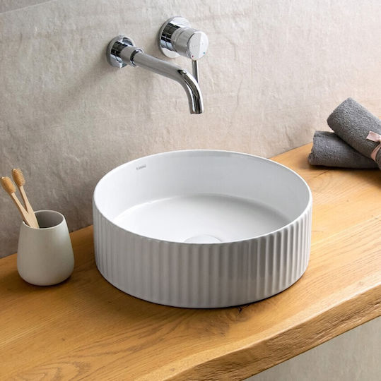 Karag Countertop Sink Porcelain 36x36x12.5cm White