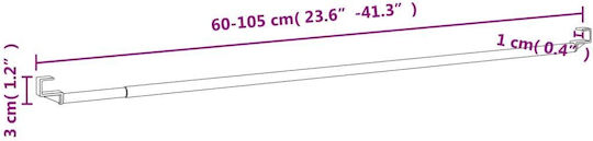 vidaXL Telescopic Shower Curtain Track Aluminium Silver 105cm