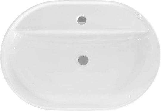 Gural Nova Aufgesetztes Waschbecken Porzellan 60x43x21.5cm Weiß