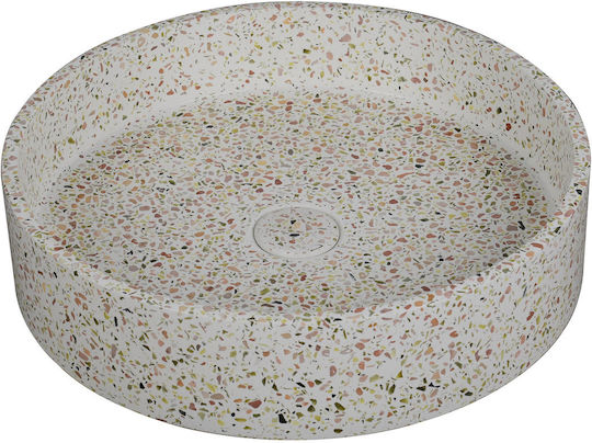 Karag Elpis Επικαθήμενος Νιπτήρας Πέτρινος 42.5x42.5x10cm Fruitcake Karag Elpis Επικαθήμενος Νιπτήρας Πέτρινος 42.5x42.5x10cm Fruitcake
