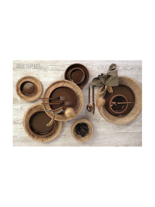 Espiel Serving Bowl Round Brown with Diameter 14.5cm