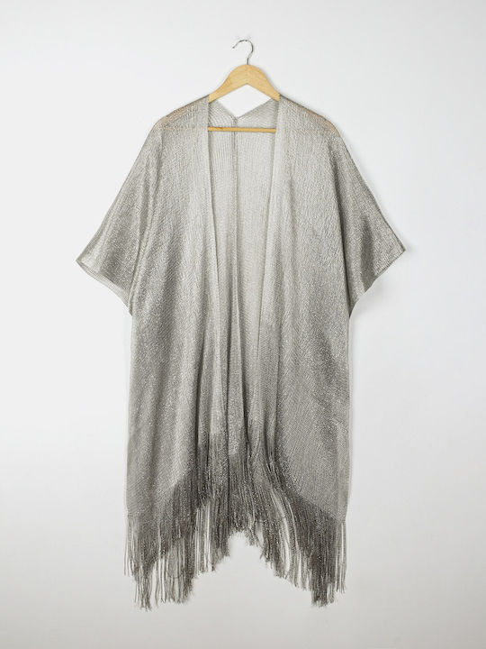 Rock Club Feminin Scurt Kimono de Plajă Silver