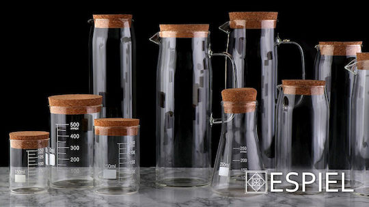 Espiel Set of 6 General Use Glass Vases with Cork Transparent 500ml