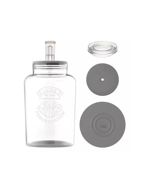 KIlner Vase General Use with Lid Metallic Transparent 5000ml