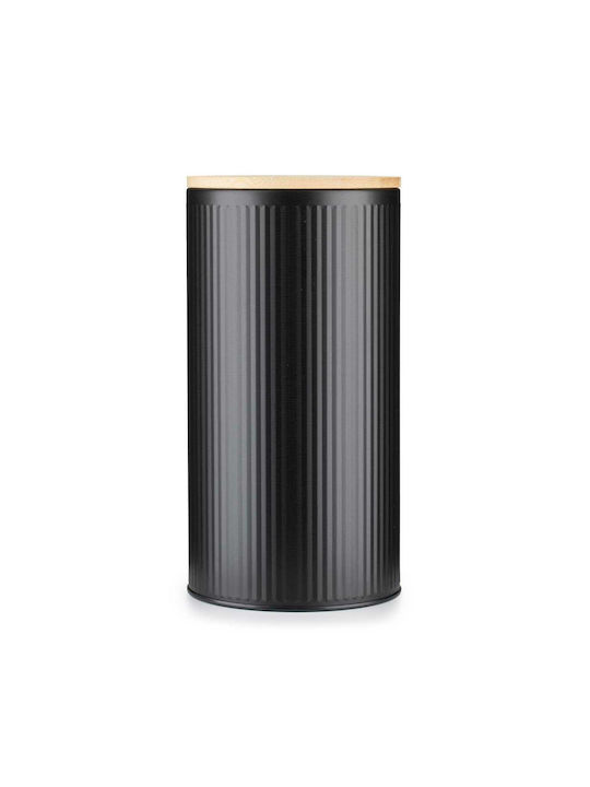Excellent Houseware Βάζο Γενικής Χρήσης με Καπάκι Μεταλλικό Μαύρο 10.8x10.8x21cm