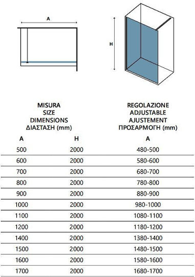 Karag Walkin 1 Διαχωριστικό Ντουζιέρας 60x200cm Clear Glass Nero