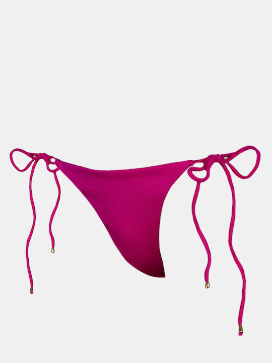 Rock Club Bikini Slip with Ties Magenta