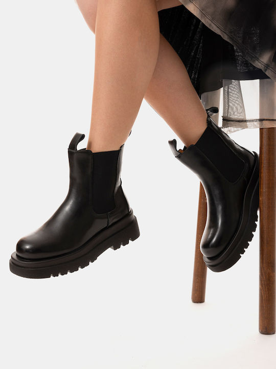 Chelsea Chunky Low Black Ankle Boots