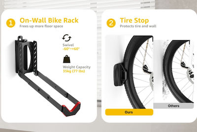 Cârlige de perete pentru bicicletă Brateck Lbm11-01 Max 35kg