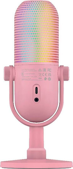 Razer Seiren V3 Chroma Δυναμικό Μικρόφωνο USB Επιτραπέζιο για Φωνητικά σε Ροζ Χρώμα