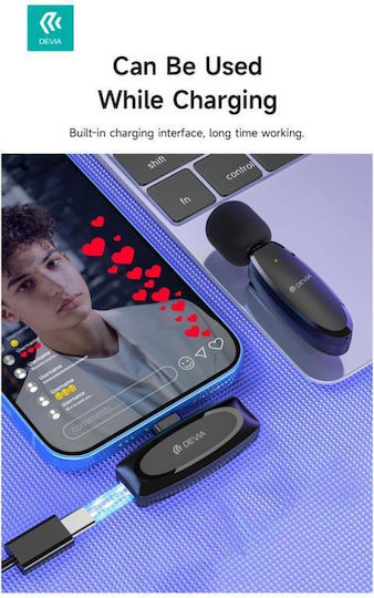 Devia AP003 Drahtlos Mikrofon Πέτου, Clip On für Handy