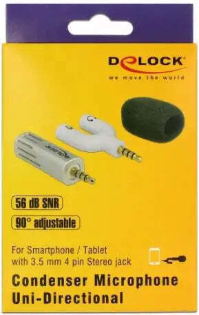 DeLock Condenser Uni Directional Microphone Кондензатор (Малка диафрагма) Микрофон Щипка за Вокали в Сребрист Цвят