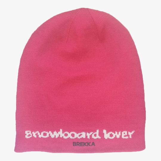 Beanie Unisex Wendbar Beanie Gestrickt in Fuchsie Farbe