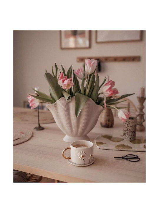 Koart Decorative Vase Beige 24.5x12x31cm