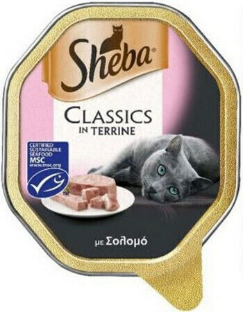 Sheba Classics Wet Food for Adult Cats in Trays with Salmon 85gr