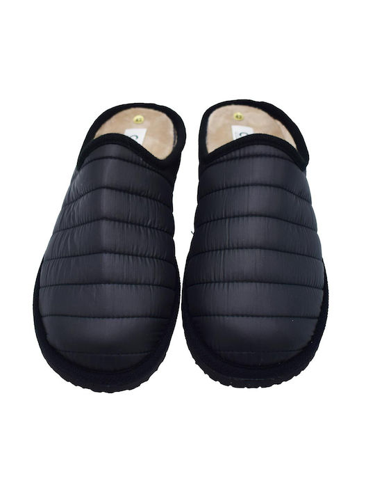 Men's fabric anatomical slippers with removable COMFY midsole - Black