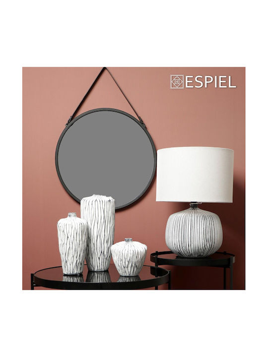 Espiel Set Decorative White Ceramic Vases Φ15.2xH15.3cm 2 Pieces