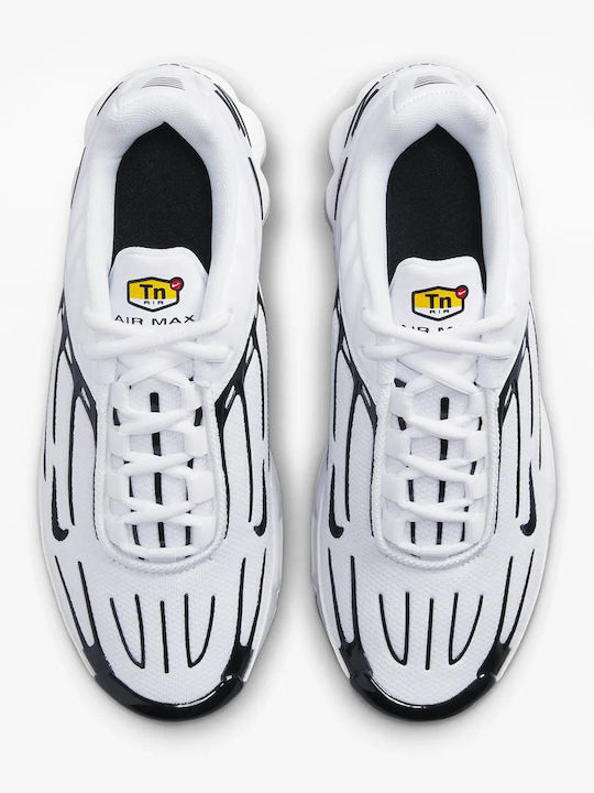 Air Max Plus 3 Kids Sports Shoes Running with Laces White / Chile Red / Black