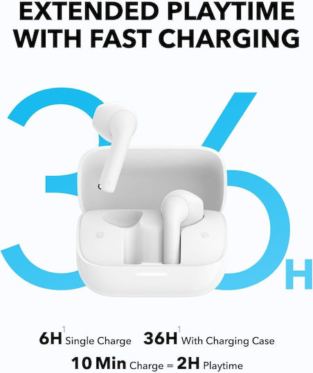 Soundcore by Anker K20i Earbud Bluetooth Handsfree Ακουστικά με Αντοχή στον Ιδρώτα και Θήκη Φόρτισης Λευκά