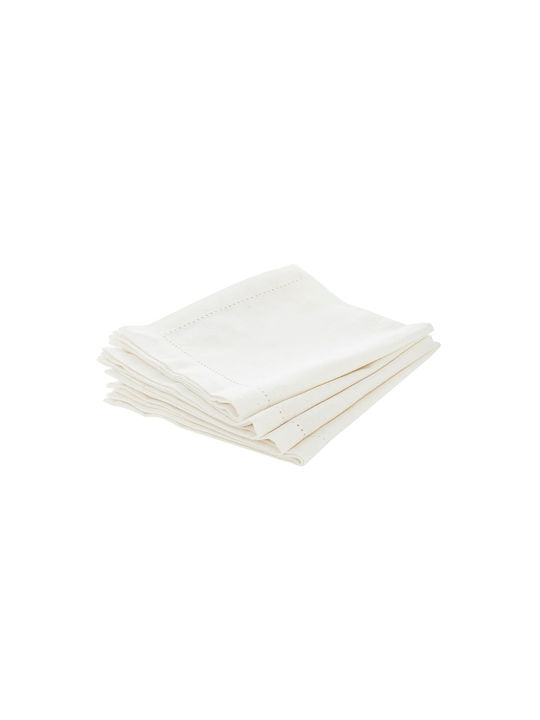 Atmosphera Napkin Cotton Set 4pcs Chambray White 40x40cm