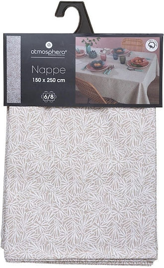 Atmosphera Τραπεζομάντηλο Βαμβακερό Edi Beige 250x150εκ.