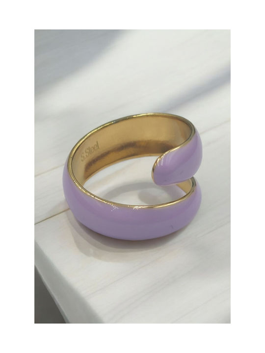 Women's Steel Ring with Enamel