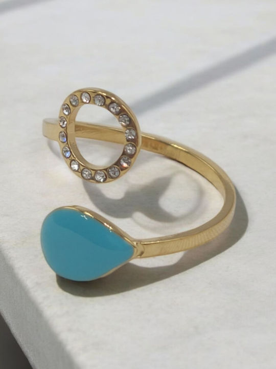 Damen Ring aus Stahl Vergoldet