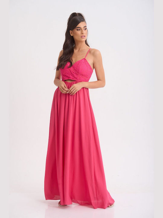 No Stress Maxi Kleid für Hochzeit / Taufe Fuchsia