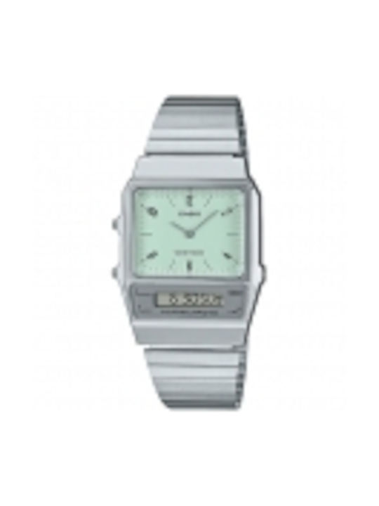 Casio Digital Watch Battery with Silver Metal Bracelet