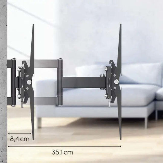 HAMA Fullmotion 00220830 Βάση Τηλεόρασης Τοίχου έως 65" και 40kg Μαύρο