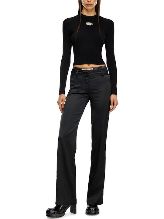 Γυναικείο Crop Top Μακρυμάνικο Μαύρο