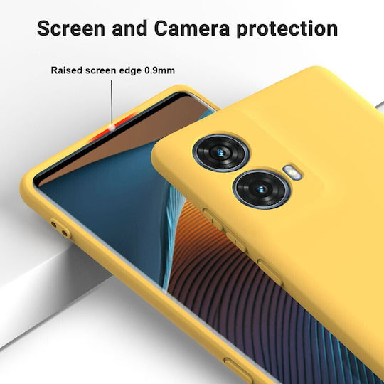 Pure Color Umschlag Rückseite Silikon Gelb (Moto G85)