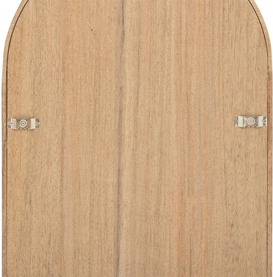Atmosphera Gewölbter Boden- oder Standspiegel mit Beigem Holzrahmen 145x42cm