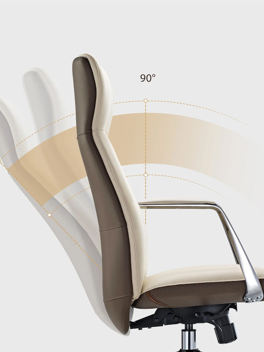 Reclining Office Chair with Fixed Arms White Eureka Ergonomic