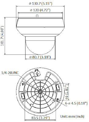 Hikvision HWP-N2404IH-DE3 HWP-N2404IH-DE3(F) IP Cameră de Supraveghere 4MP Full HD+ Rezistentă la Apă cu Microfon și Lentilă 2.8-12mm