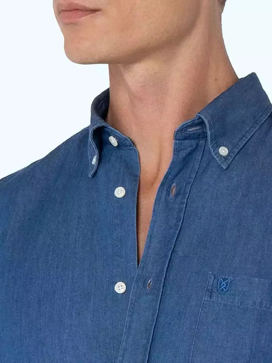 The Bostonians Men's Shirt Long Sleeve Denim Blue