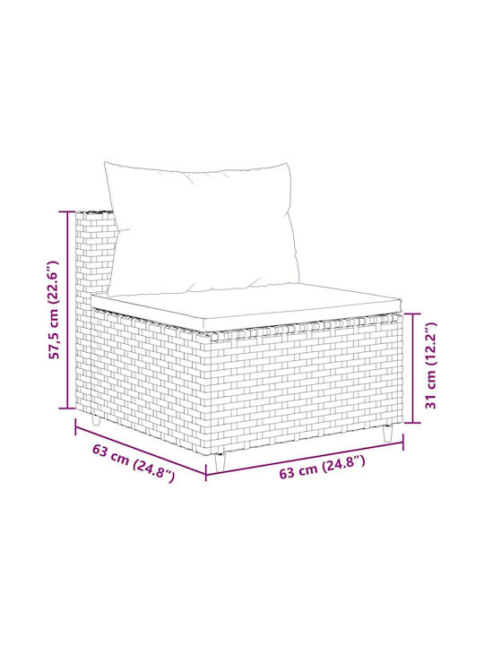 Canapea De Colț Pentru Exterior Din Rattan Cu Perne 55x55x57.5cm