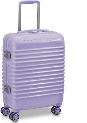 Delsey Slim Cabin Travel Suitcase Lavender with 4 Wheels Height 55cm