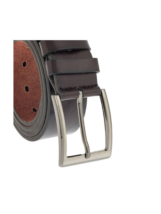 Senior Men's Artificial Leather Wide Belt Brown