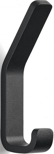 Zone Denmark Άγκιστρο Μπάνιου Διπλό με Βίδες ​4x11.5cm Μαύρο