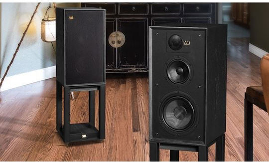 Linton Stand Set S019.31737 Paar Hi-Fi Lautsprecher Boden 200W 3 Anzahl von Fahrern B30xT36xH56.5cm. Schwarz