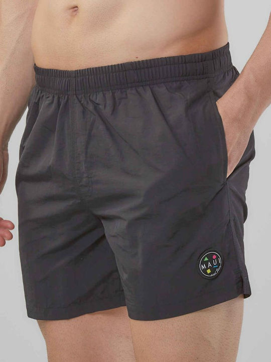 Maui & Sons Herren Badebekleidung Shorts Black mit Mustern