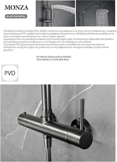 Imex Built-in Faucet Mixer for Shower 2 Exits Black