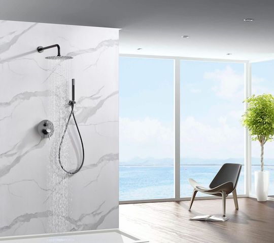 Imex Built-in Faucet Mixer for Shower 2 Exits Black