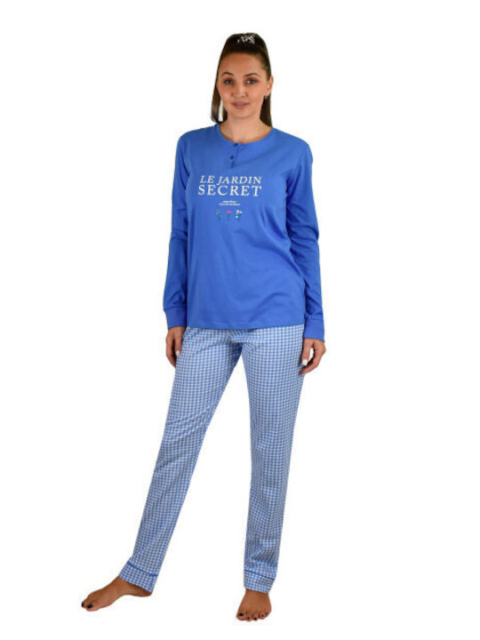 Enrico Coveri Winter Damen Pyjama-Set Blau